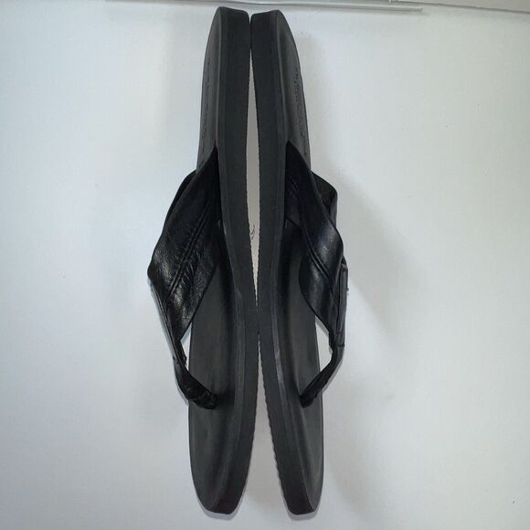 To Boot New York Limon Leather Flip Flop In Black Sz 12 New W/O Tag - Picture 5 of 11